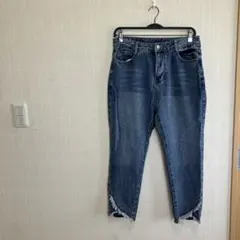 デニムパンツ Lサイズ フリンジ付き
