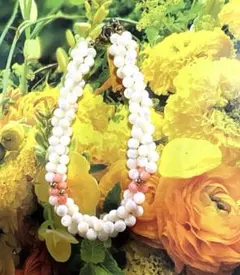 【お値下げ】白とピンク珊瑚のブレスレット