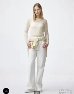 新品未使用☆GU☆ソフトシアークルーネックT☆Lサイズ