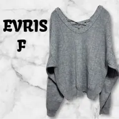 【a-1241】 EVRIS エヴリス ニット 背中編み上げ フリーサイズ 長袖