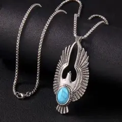 アメカジ　ターコイズネックレス　モテイーグルネックレス　ナバホ族aaネックレスa