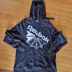 Reebok ブラック フード付きパーカー
