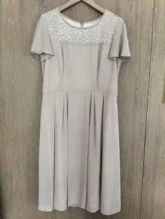 Rifanne シフォン レース切替 フォーマルワンピース 15号 大きいサイズ