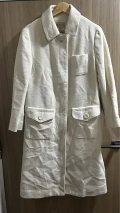 JUNKO SHIMADA ホワイト ウールロングコート サイズ11