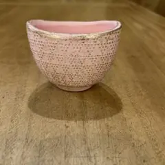 作家物　ピンク金彩　花瓶