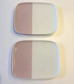 marimekko スクエアプレート　ピンク ホワイト 2枚セット