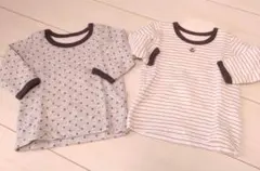 男の子用　キルティング七分袖インナー　2枚セット　80