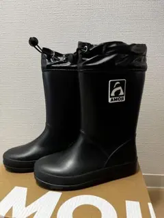 【値下げしました】AMOJI ブラック 長靴 ドローコード付き　19.0cm
