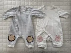 アカチャンホンポ カバーオール プレオール 長袖 60サイズ 2枚セット 双子