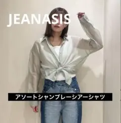 【美品】JEANASIS シアーシャツ　ベージュ系