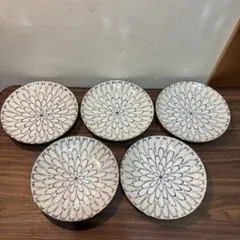 肥前 哲三郎窯 銘々皿 5枚セット 和食器 菊紋様 和モダンのサムネイル