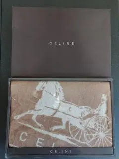 CELINE バスタオル　モカベージュ 60×120cm　馬車　新品未使用
