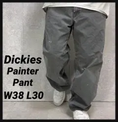 ディッキーズ　ダックパンツ　グレー　ワークパンツ　ペイントW38 L30
