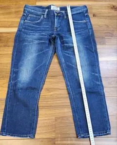 Lee レディース クロップドデニム ブルー ウォッシュ加工 サイズS