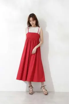 ジルスチュアート赤キャミワンピース