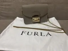 FURLA グレー メトロポリス ショルダーバッグ 袋付　【即購入可】
