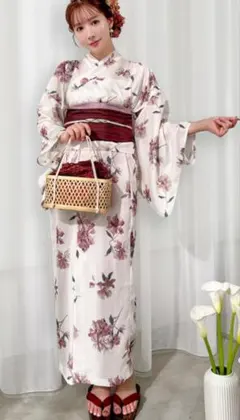 新品着付け不要三上悠亜3点セット2Way花柄セパレート浴衣[fy001]ショート