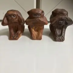 陶器製 猿の置物 3点セット