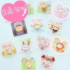 ちいかわ　アクリルシーンクリップビスケット　ハチワレ　モモンガ　2点セット