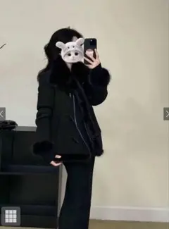 【即日発送】襟2Wayファースエードベルトジャケット[gc341]