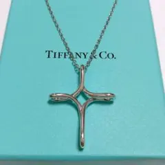 美品 ティファニー クロス ネックレス 925 750 K18 コンビ 十字架