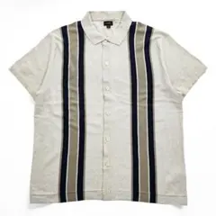 J.CREW 半袖 サマーニット ポロシャツ XL ベージュ ネイビー S/Sのサムネイル