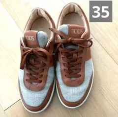 TOD'S＊トッズ スニーカー レザー キャンバス 35 22.5 レディースのサムネイル