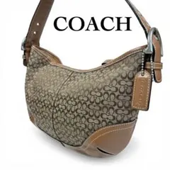 極美品コーチ ミニ ホーボー ハンドバッグ シグネチャー Small Hobo