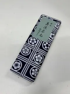 紺色　花柄　格子模様　反物 100%綿