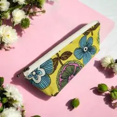 北欧花柄 ペンケース マチ付 ハンドメイド ボタニカル