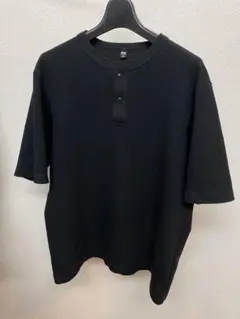 ユニクロ ワッフル Tシャツ ブラック