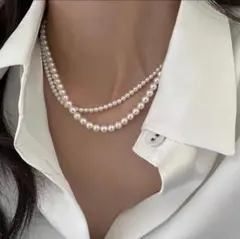 パールネックレス ネックレス レディース 2連ネックレス 卒業式 入学式 結婚式