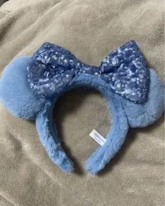 水色 ミッキー型カチューシャ スパンコール付き