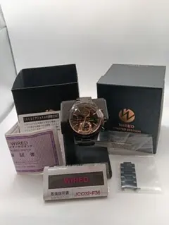 【稼働品】SEIKO WIRED　VR33-0AA0 オールブラックカットガラスのサムネイル