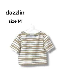 【dazzlin】半袖 ボーダー クロップド丈 トップス ベージュ Mのサムネイル