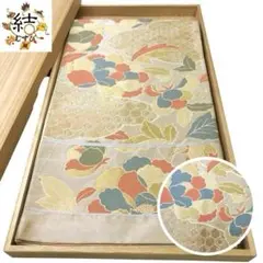 MO-3062 袋帯 地紙紋に花柄模様 純金二重箔 金銀糸 生成色 MO-3062 袋帯 地紙紋に花柄模様 純金二重箔 金銀糸 生成色 - メルカリ