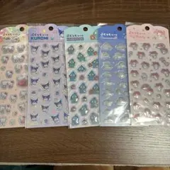 ぷくっとシール　サンリオ　5種　キティ　クロミ　シナモン　マイメロ　ハンギョドン
