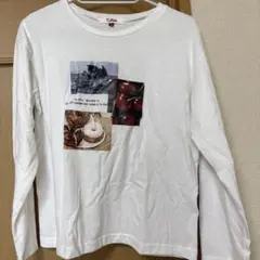 Pink Latte XS 長袖カットソー 猫と果物プリント