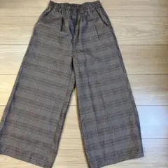チェック柄ワイドパンツ　140cm