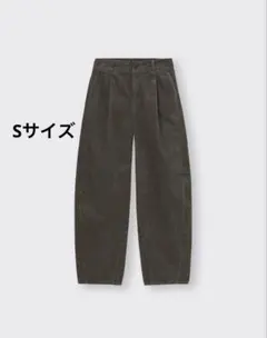 GU コーデュロイ バレルレッグパンツ S ブラウン 秋冬