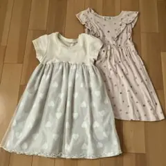 半袖ワンピース2枚（petit main・SHOO LA RUE ）110cm