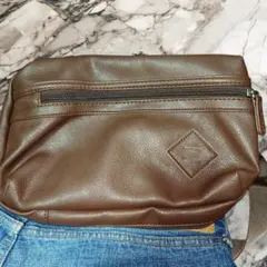 レザー調 ブラウン ショルダー ウエスト バッグ PORTER ポーター風