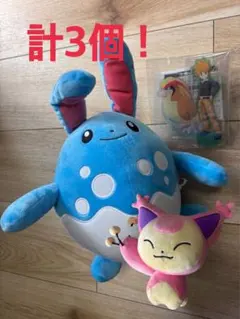 ポケモンまとめ売り！マリルリ、エネコぬいぐるみ、ピジョット＆グリーン アクスタ