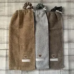 おりこうタオル おりこうエプロン くまワッペン 一重 3枚セット