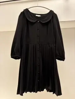 earth music&ecology ワンピース Mサイズ　七分袖　丸襟　黒