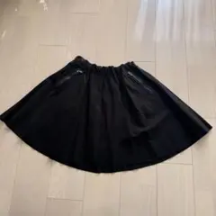 ZARA BASIC ダイバー素材風 厚手フレアミニスカート ブラック M