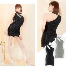 フラワーレースカットアウトワンショルダータイトミニ丈キャバドレスデイジーストア