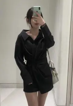 ZARA ブラックシャツワンピース