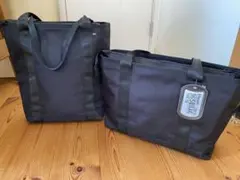 ナイロン製ブラックトートバッグ2点セット