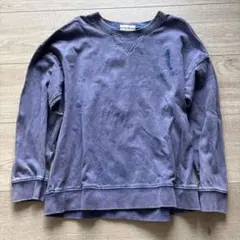 薄手トレーナー ダークブルー 110 春服 保育園着 入園グッズ ダメージ